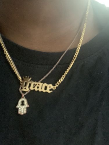 Customer photo review of Classic Cuban Link Name Necklace