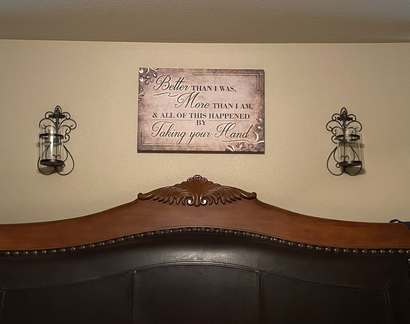Customer photo review of "Better Than I Was, More Than I am" Premium Canvas