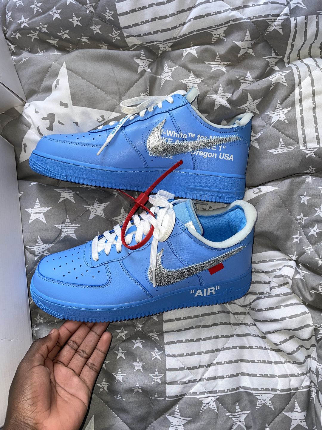 Customer photo review of Nike Air Force 1 Off-White MCA University Blue