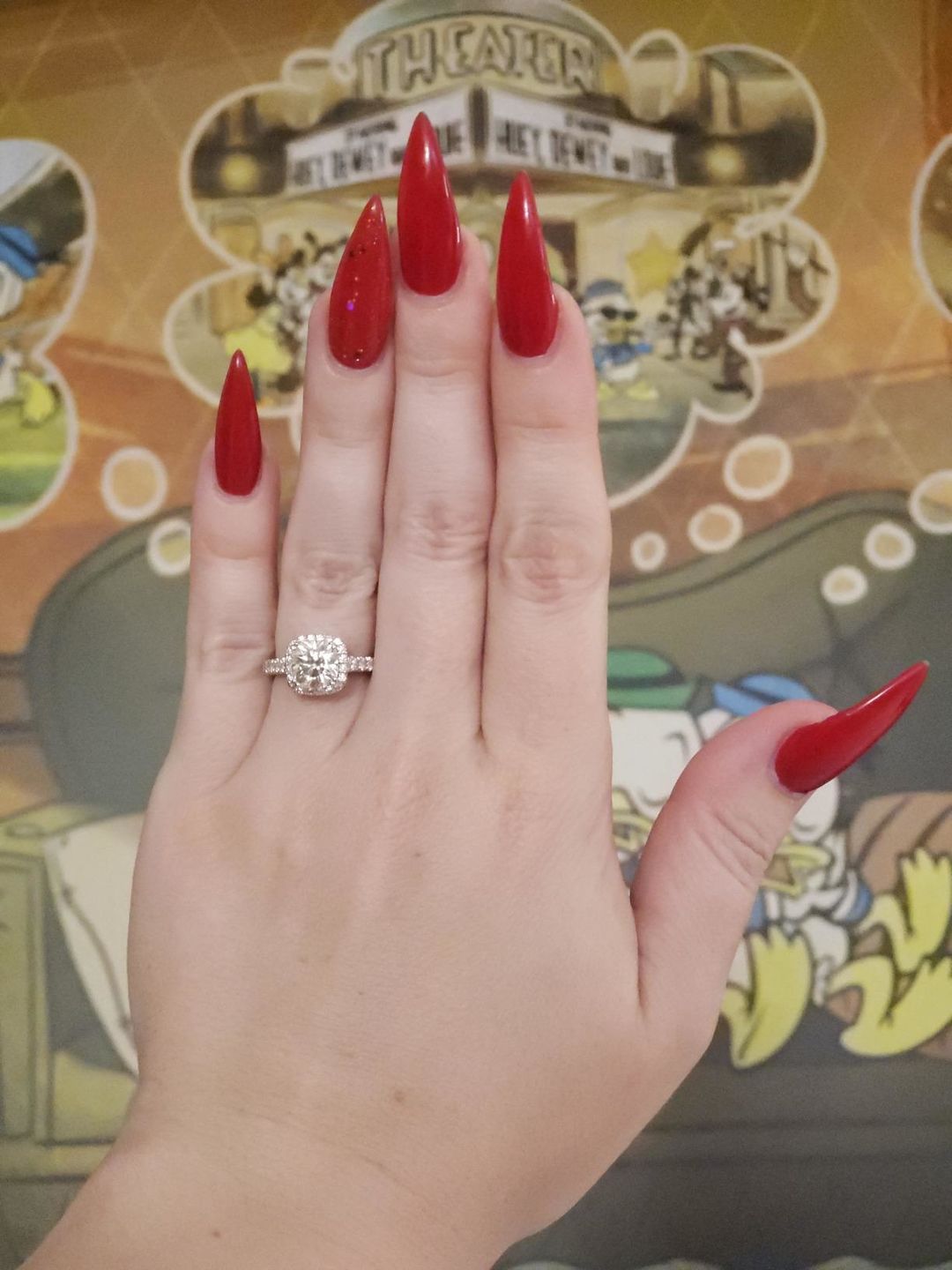 Customer photo review of Halo Cushion Moissanite Pave Sterling Silver Ring