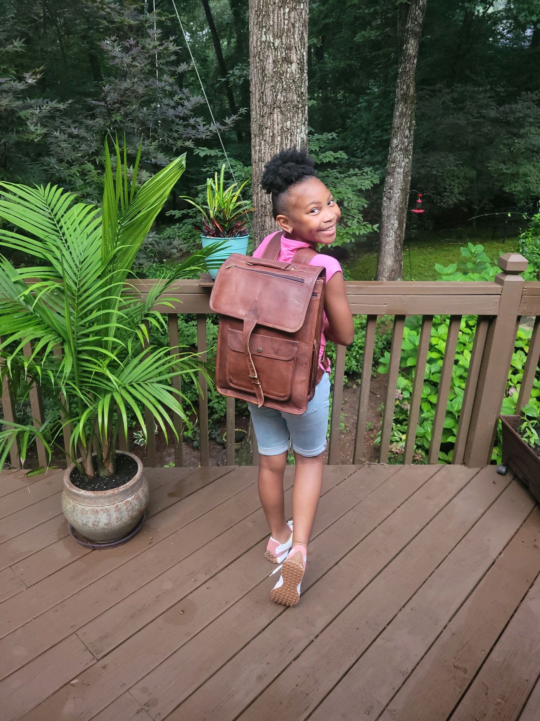 Customer photo review of Mahi Leather Laptop Backpack