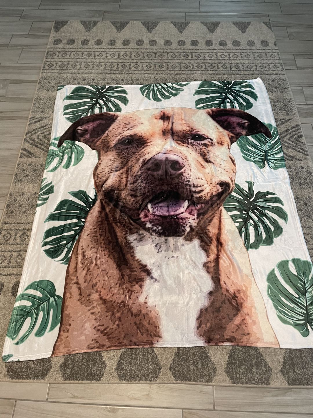 Customer photo review of Custom Pet Art Fleece Blanket