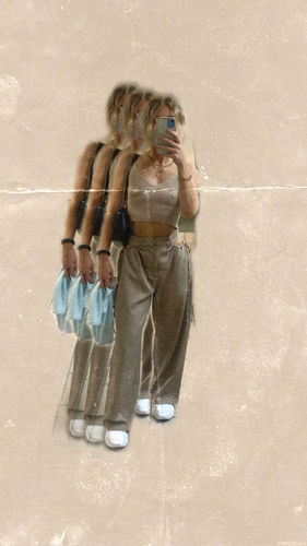 Customer photo review of High waisted hollow out pant