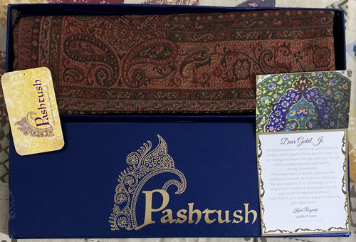 Customer photo review of PASHTUSH WOMEN'S KASHMIRI JAMAWAR SHAWL, BLACK