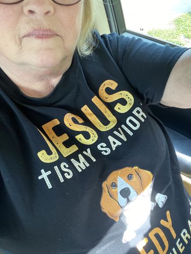 Customer photo review of My Dog Is My Therapy - Personalized Custom Unisex T-shirt