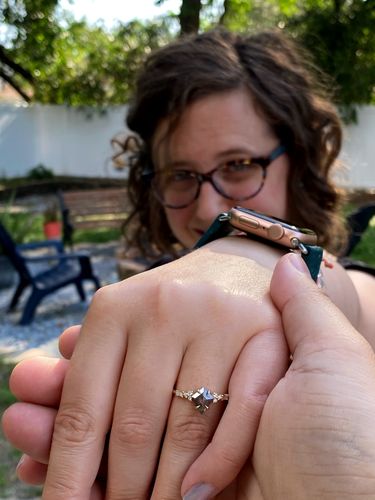 Customer photo review of Salt and Pepper Kite Diamond Combination Ring