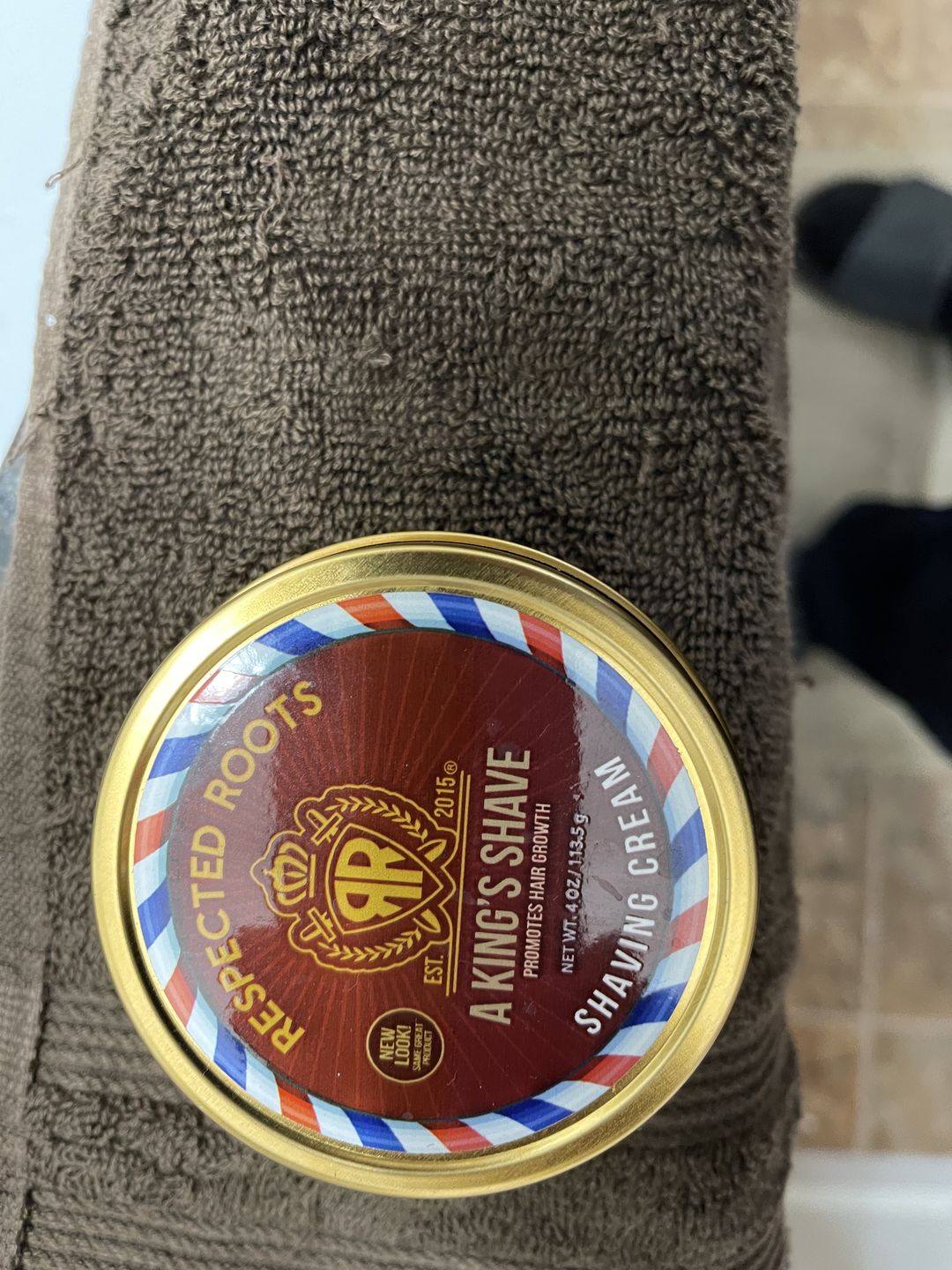 Customer photo review of Respected Roots "A King's Shave" Shaving Cream (4oz.)