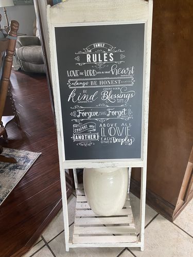 Customer photo review of I am the Vine - Mesh Stencil 8.5x11