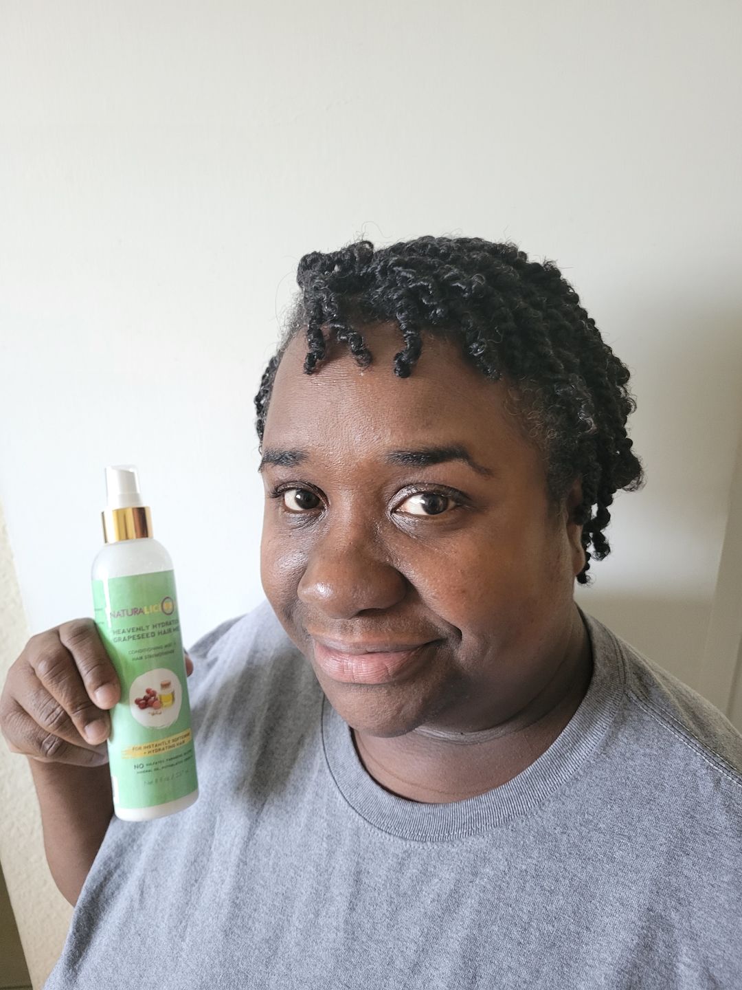 Customer photo review of Heavenly Hydration Grapeseed Hair Mist