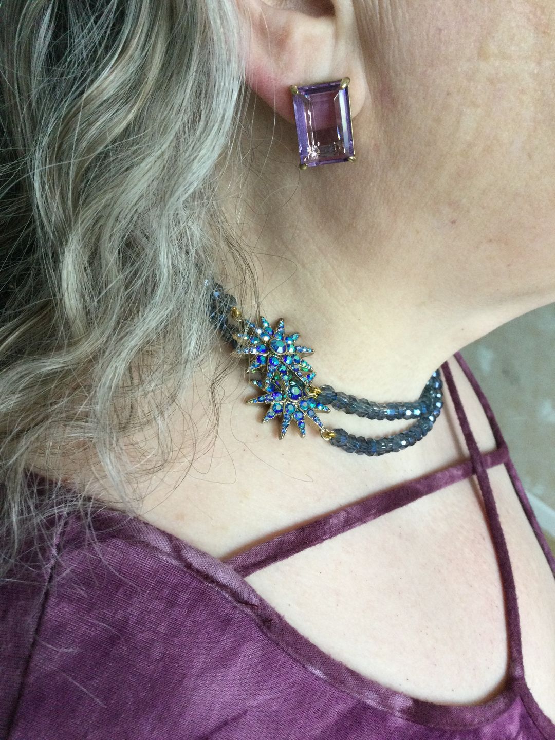Customer photo review of HEIDI DAUS®"Devil Wears Heidi" Crystal Button Earring
