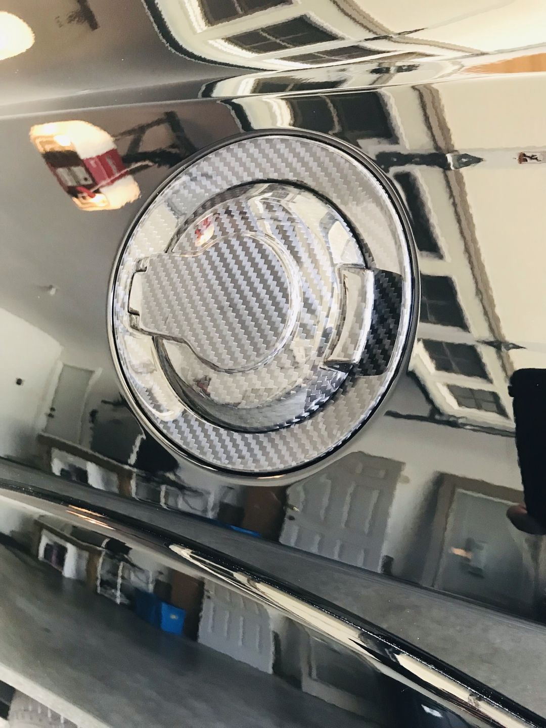 Customer photo review of Real Carbon Fiber Gas Cap Cover for Dodge Challenger 2015-2020