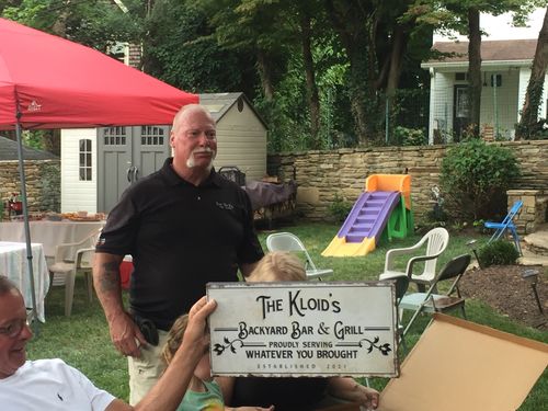 Customer photo review of Backyard Bar & Grill Sign