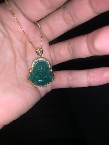 Customer photo review of Jade Buddha II Necklace
