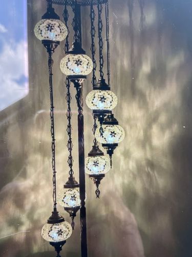 Customer photo review of *HANDMADE* MOSAIC GLOBE LAMP DIFFERENT COLOR ARRANGEMENTS