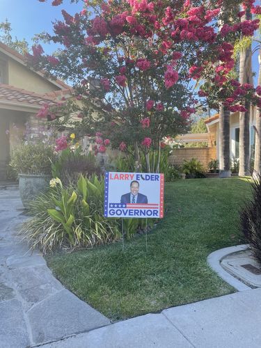 Customer photo review of Larry Elder For California Governor Yard Sign
