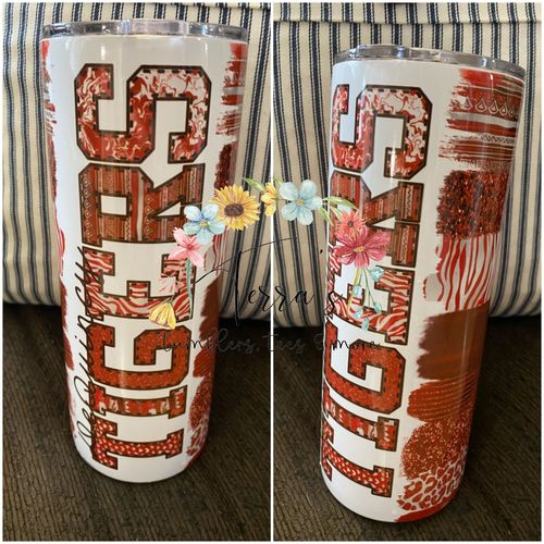 Customer photo review of 20oz Skinny Straight Sublimation Tumbler