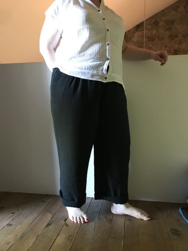 Customer photo review of Pantalon Lazard - Double gaze de coton noir
