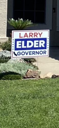 Customer photo review of Larry Elder For California Governor Yard Sign