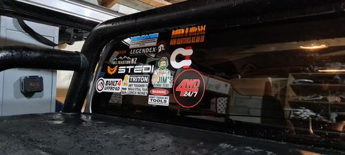 Customer photo review of WARNING DON'T TOUCH MY TOOLS STICKER