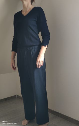 Customer photo review of Pantalon Lazard - Double gaze de coton marine