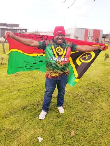 Customer photo review of Vanuatu Polo Shirt Rugby Polynesian Patterns