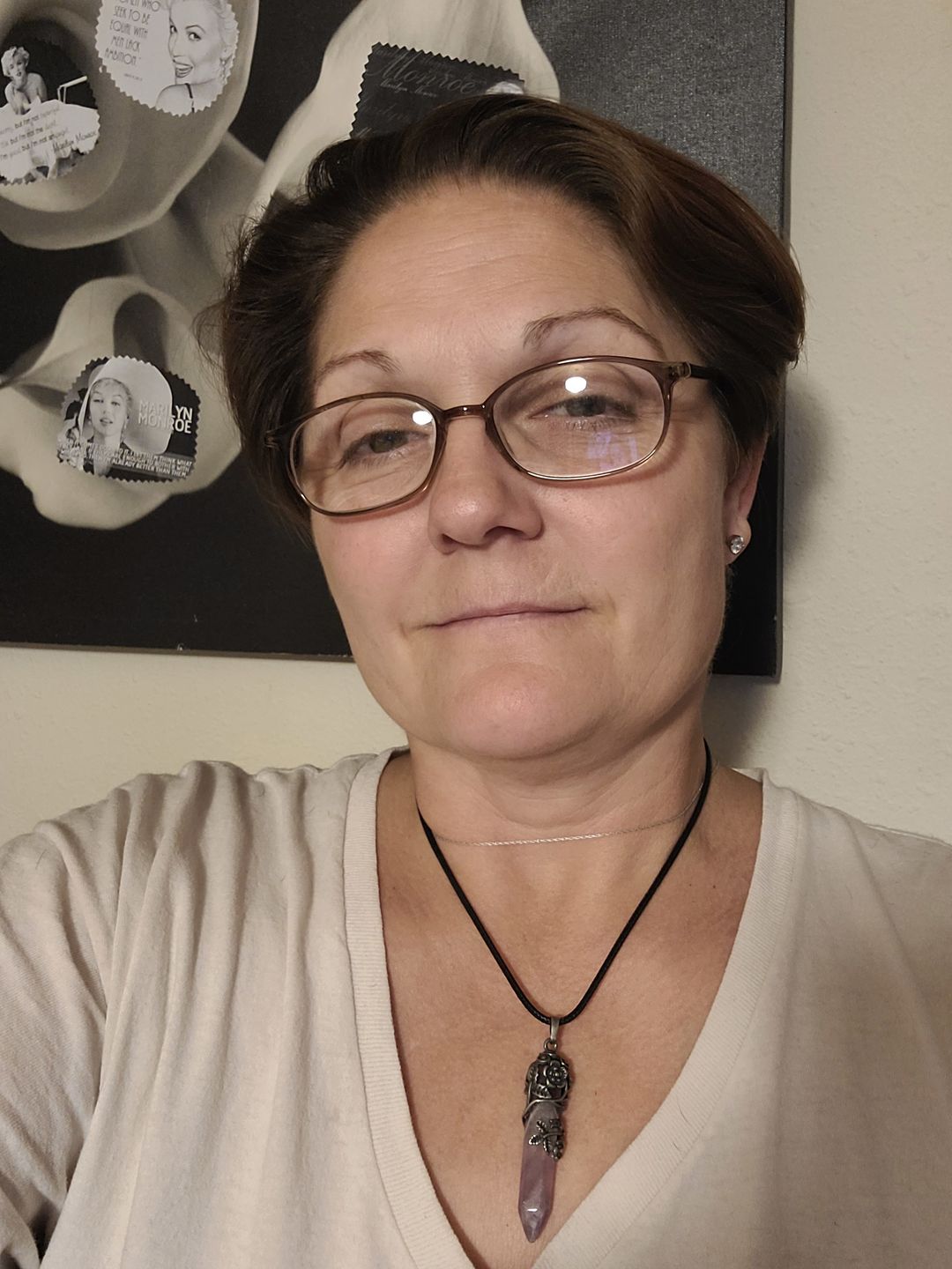Customer photo review of Crystal Flower Hexagon Necklace