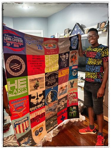 T-shirt quilt featuring arkansas swim team by Tahnesha from NJ