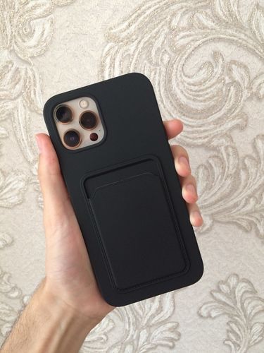 Customer photo review of Simple Color Black Wallet iPhone Case