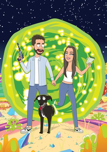 Customer photo review of 'Rick and Morty' Custom Portrait