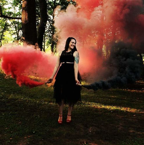 Customer photo review of Ring Pull Smoke Grenade (90 Sec) Color Bomb Smoke Effect [Black]