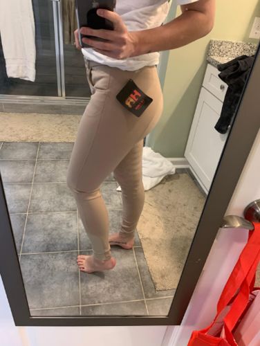 Customer photo review of HR Farm CHRON Lite Equestrian Women Riding Breeches Silicone Knee Patch Breeches