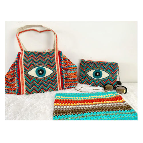 Customer photo review of Evil Eye Good Luck Clutch with Removable Crossbody Chain