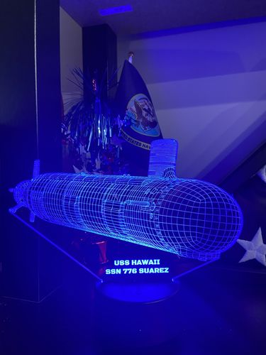 Customer photo review of US Navy Virginia Class Submarine - 3D Optical Illusion Lamp
