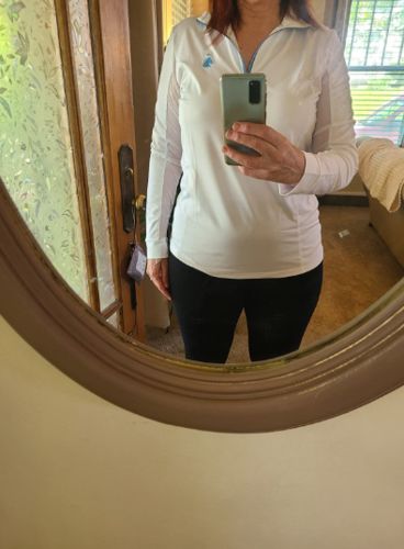 Customer photo review of HR Farm Riding Shirts Equestrian Women Long Sleeve SPF UV Protection Sun Shirt