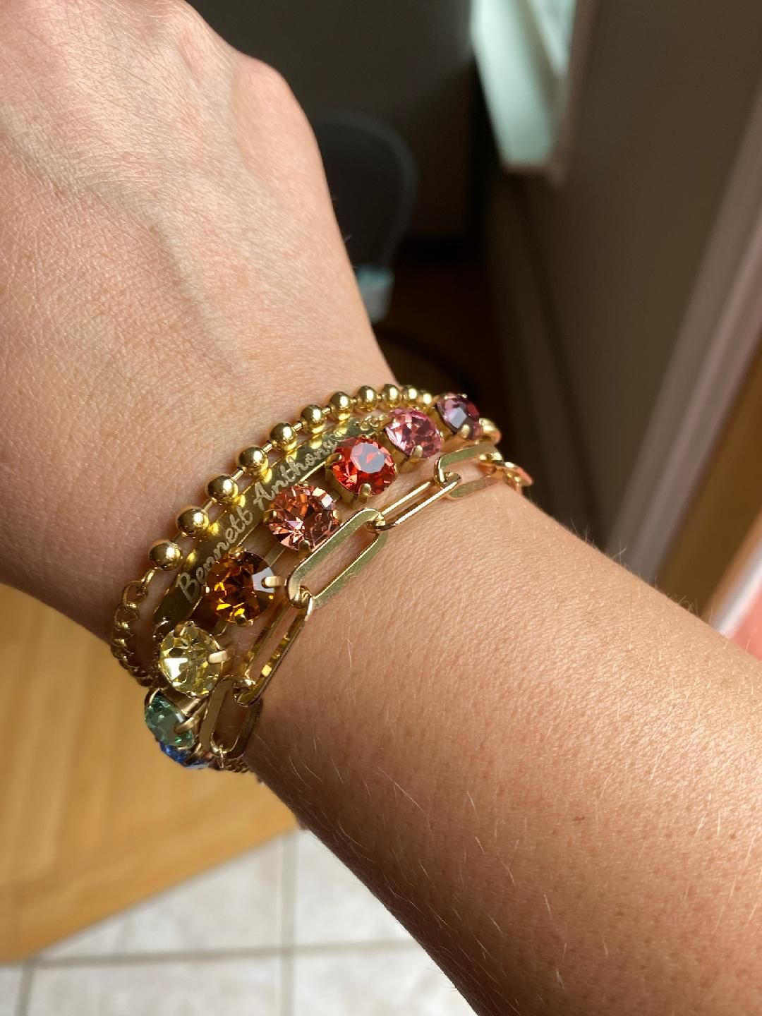 Customer photo review of Arista Bracelet in Rainbow Ombré - PRE-ORDER 8.5