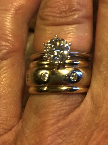 Customer photo review of Classic Solitaire Moissanite Six-Prong Sterling Silver Ring
