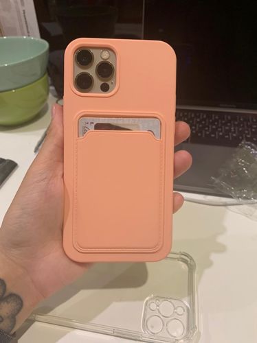 Customer photo review of Simple Color Pink Wallet iPhone Case