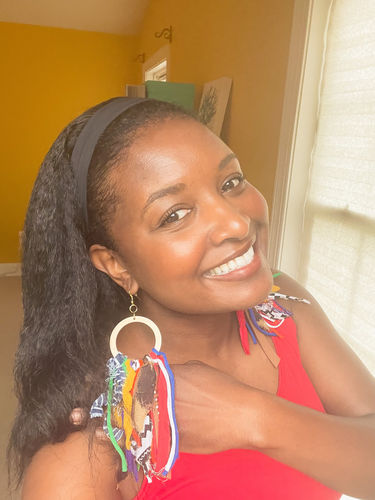 Customer photo review of Frayed Edge Dangle Earring - 2 Sizes