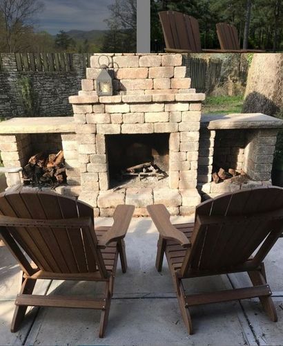 Customer photo review of DuraWeather Poly&reg; King Size Folding Adirondack Chair - Exclusive Wood Grain Poly-resin