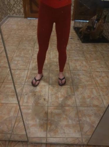 Customer photo review of GYMKARTEL® NEW ANTI-CELLULITE AND PUSH UP LEGGINGS - RED