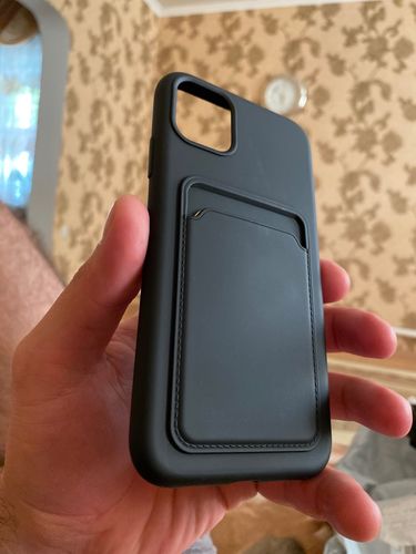 Customer photo review of Simple Color Black Wallet iPhone Case