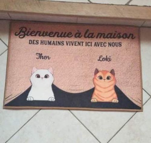 Customer photo review of Tapis Personnalisé "Bienvenue à la maison"