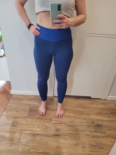 Customer photo review of GYMKARTEL® NEW ANTI-CELLULITE AND PUSH UP LEGGINGS - BLUE