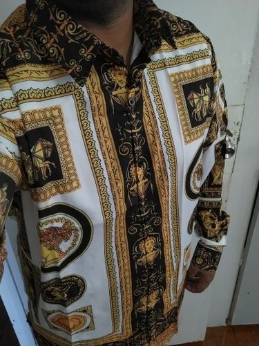 Customer photo review of Fashion Baroque Floral Royal Shirts