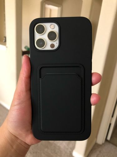 Customer photo review of Simple Color Black Wallet iPhone Case