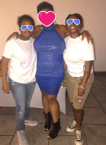 Customer photo review of Sequined Party Backless Mini Dress