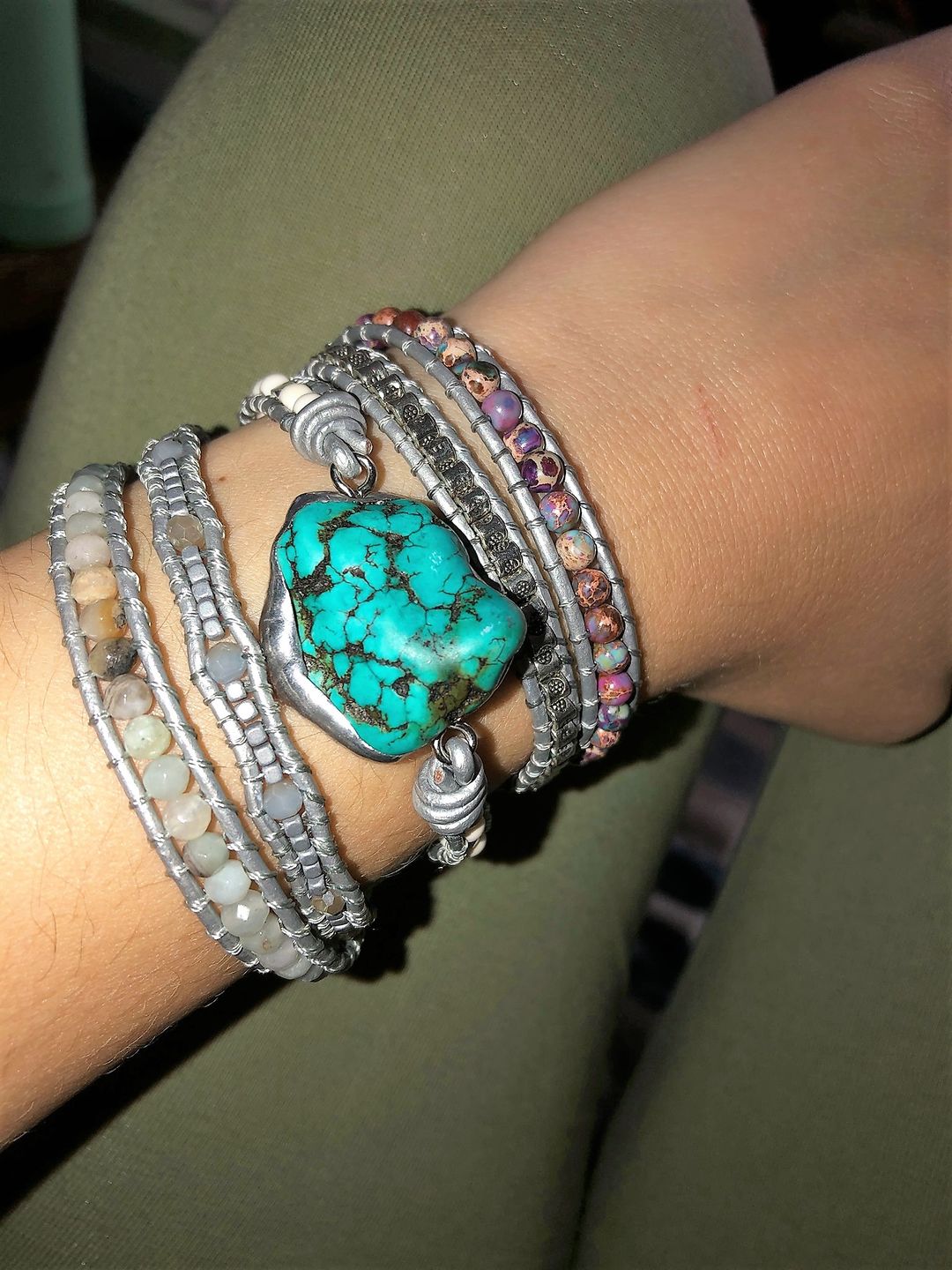 Customer photo review of The Turquoise Protection Wrap Bracelet