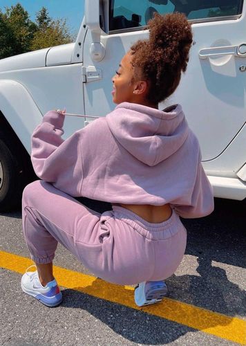 Customer photo review of pale grape daydreamer sweatpants