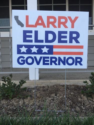 Customer photo review of Larry Elder For California Governor Yard Sign