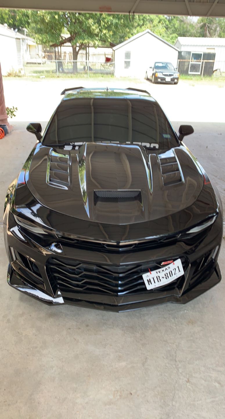 Customer photo review of 2016-2020 Chevy Camaro Terminator Full Carbon Fiber Hood
